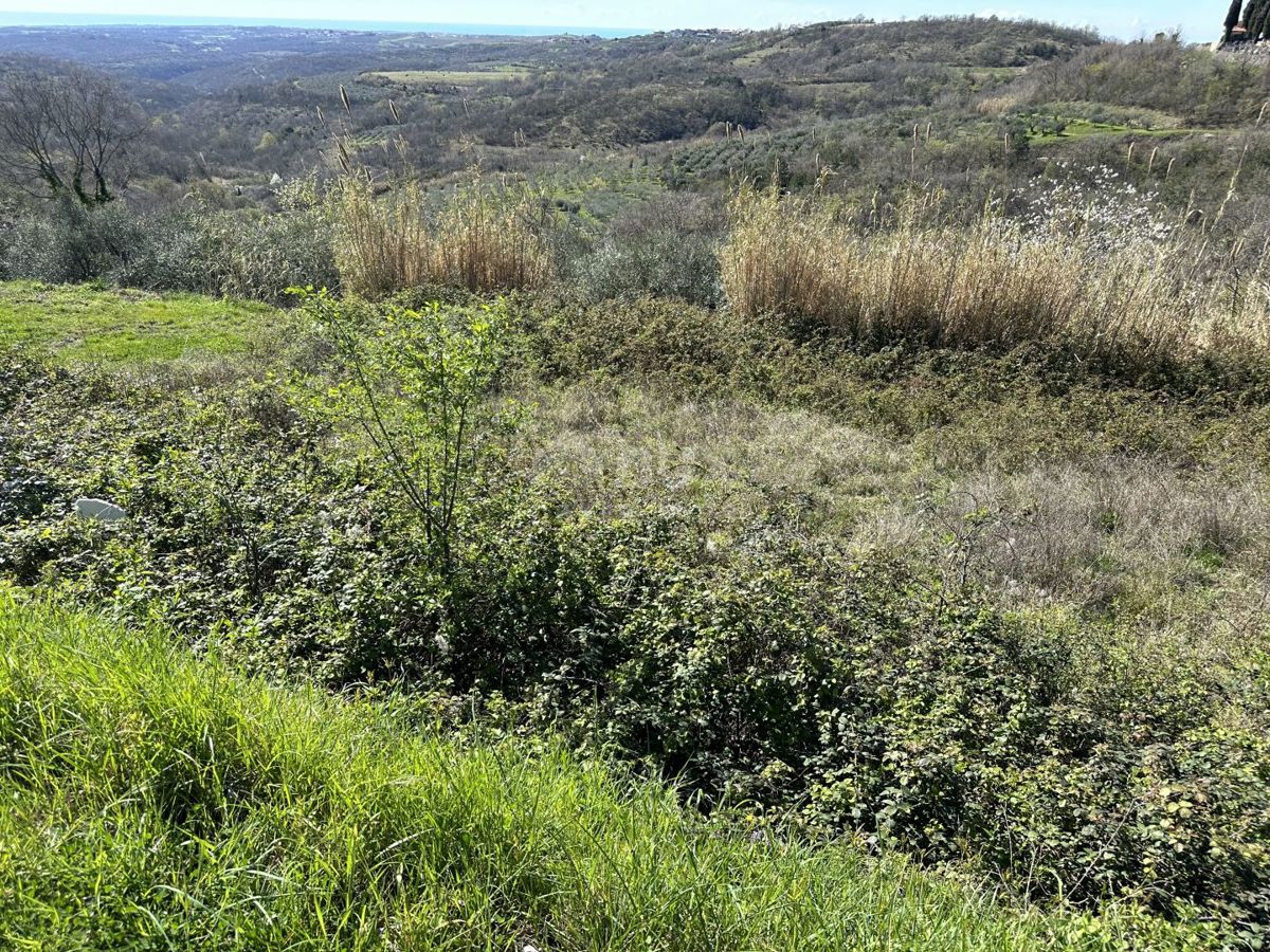 ISTRIA, BUJE - Terreno edificabile con vista mare aperta e permesso di costruire