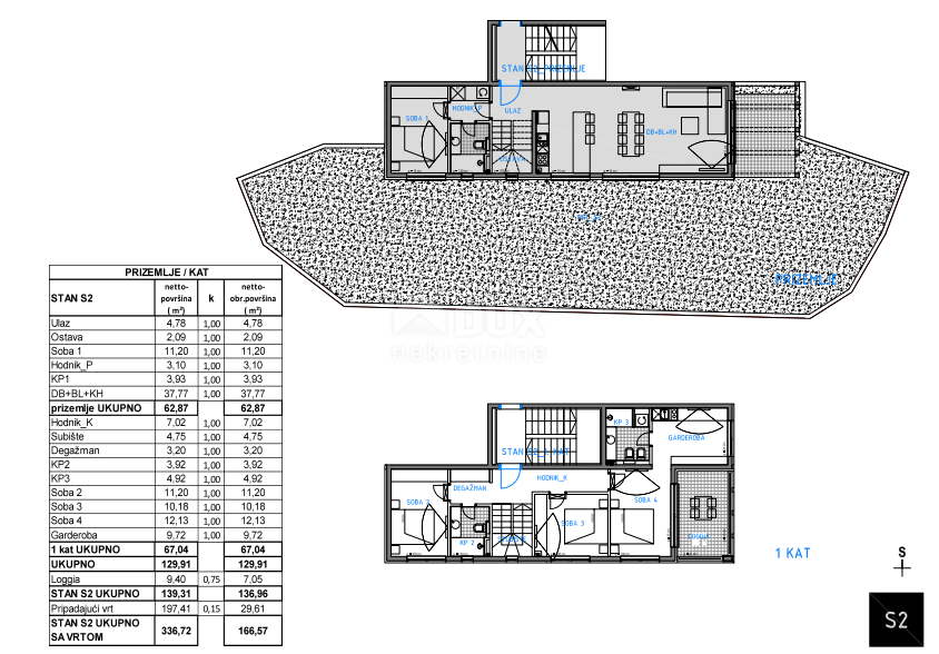 ISOLA DI KRK, CITTÀ DI KRK - NUOVA COSTRUZIONE - Appartamento duplex 3 camere da letto + camera da letto