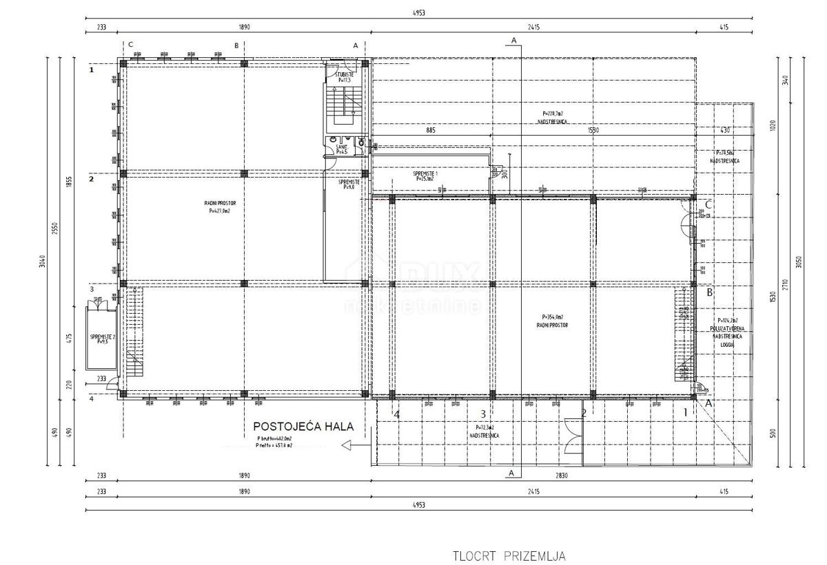 ZADAR, NOVI BOKANJAC - Locale commerciale, sala 2000 m2