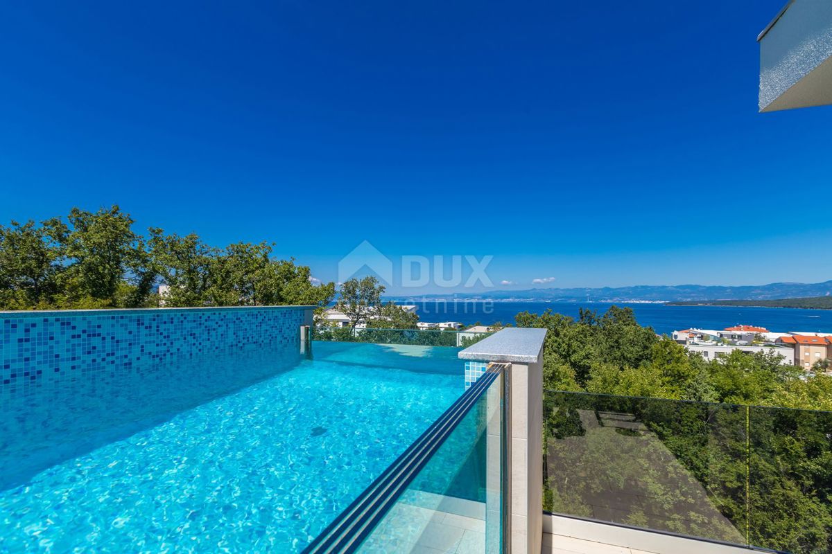 ISOLA DI KRK, MALINSKA - Attico di lusso con piscina e vista panoramica sul mare