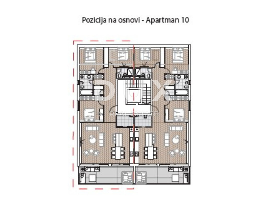 OPATIJA, CENTRO - fantastico appartamento con vista in un nuovo edificio sopra il centro di Opatija 