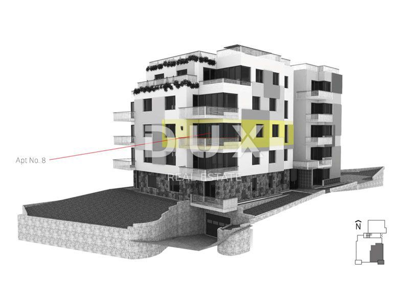 OPATIJA, CENTRO - nuova costruzione speciale, microlocalizzazione nel centro di Opatija, appartamento più grande con terrazza e garage, pronto a abitare, a 200 metri dal mare