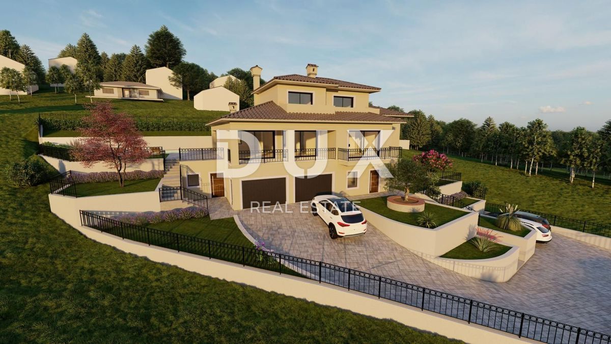 OPATIJA, POBRI - terreno edificabile 1063m2 CON PERMESSO DI COSTRUZIONE!!! con vista mare per appartamenti/villa familiare/casa in affitto - vacanze con piscina