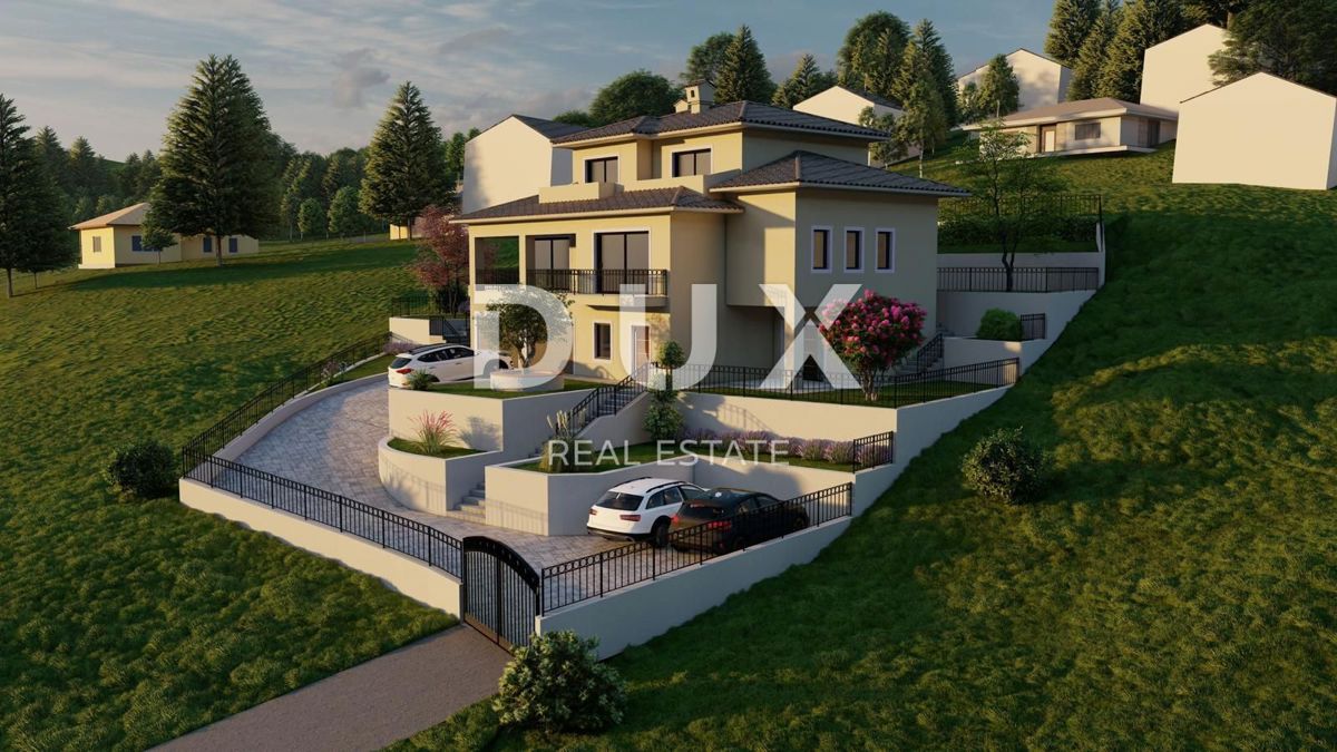 OPATIJA, POBRI - terreno edificabile 1063m2 CON PERMESSO DI COSTRUZIONE!!! con vista mare per appartamenti/villa familiare/casa in affitto - vacanze con piscina