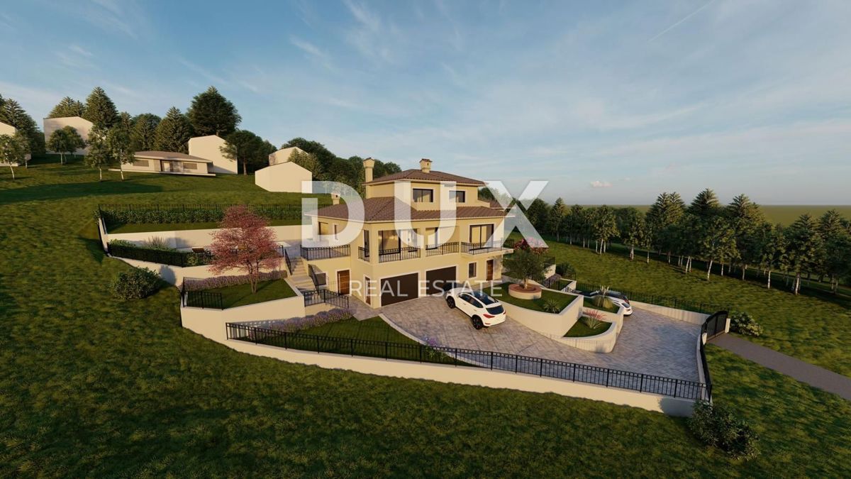 OPATIJA, POBRI - terreno edificabile 1063m2 CON PERMESSO DI COSTRUZIONE!!! con vista mare per appartamenti/villa familiare/casa in affitto - vacanze con piscina