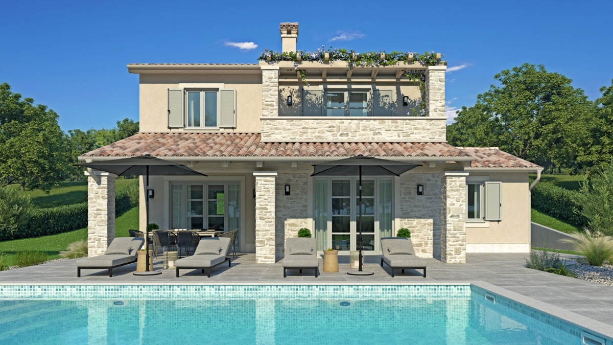 ISTRIA, LABIN - Casa con piscina e vista panoramica