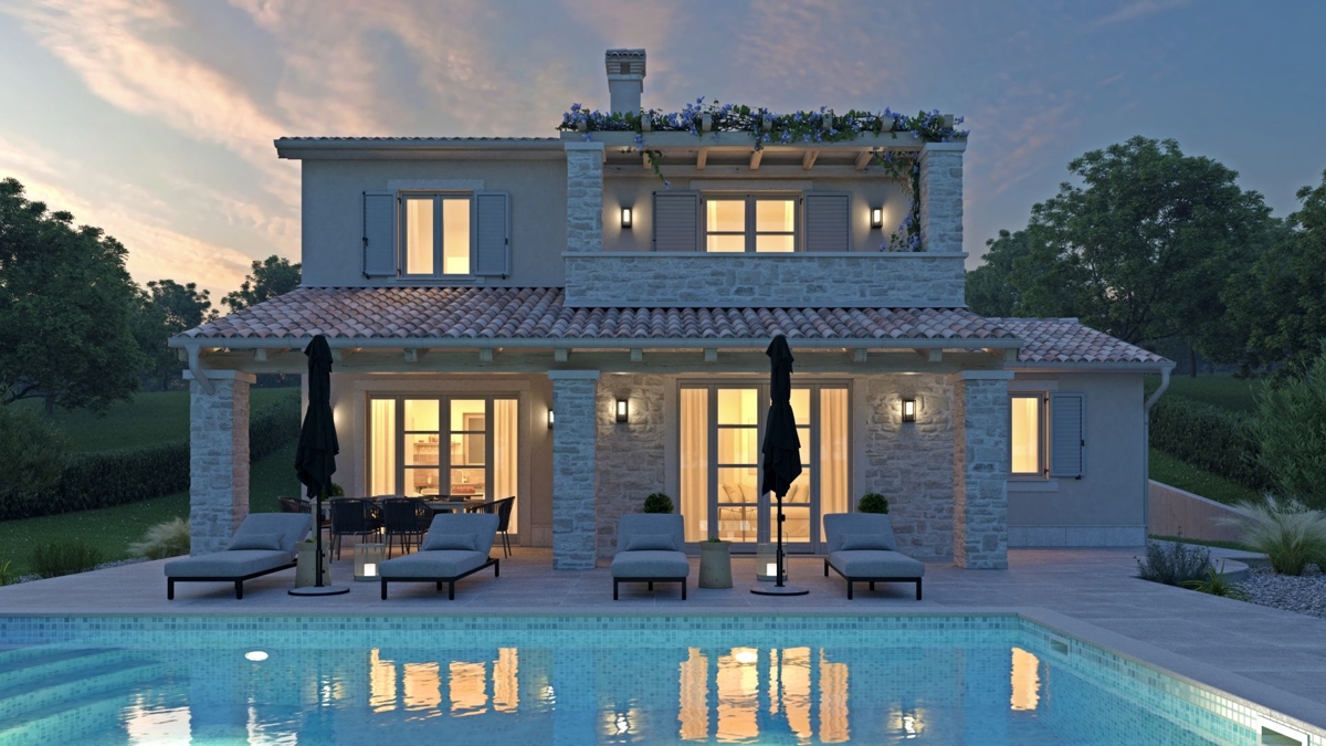 ISTRIA, LABIN - Casa con piscina e vista panoramica