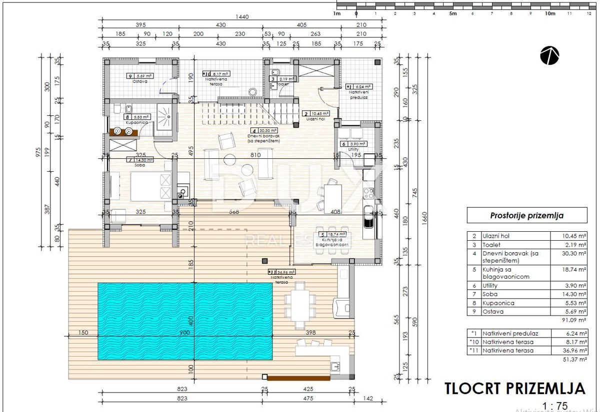 ISTRIA, KAŠTELIR - Terreno edificabile con progettazione concettuale e vista mare