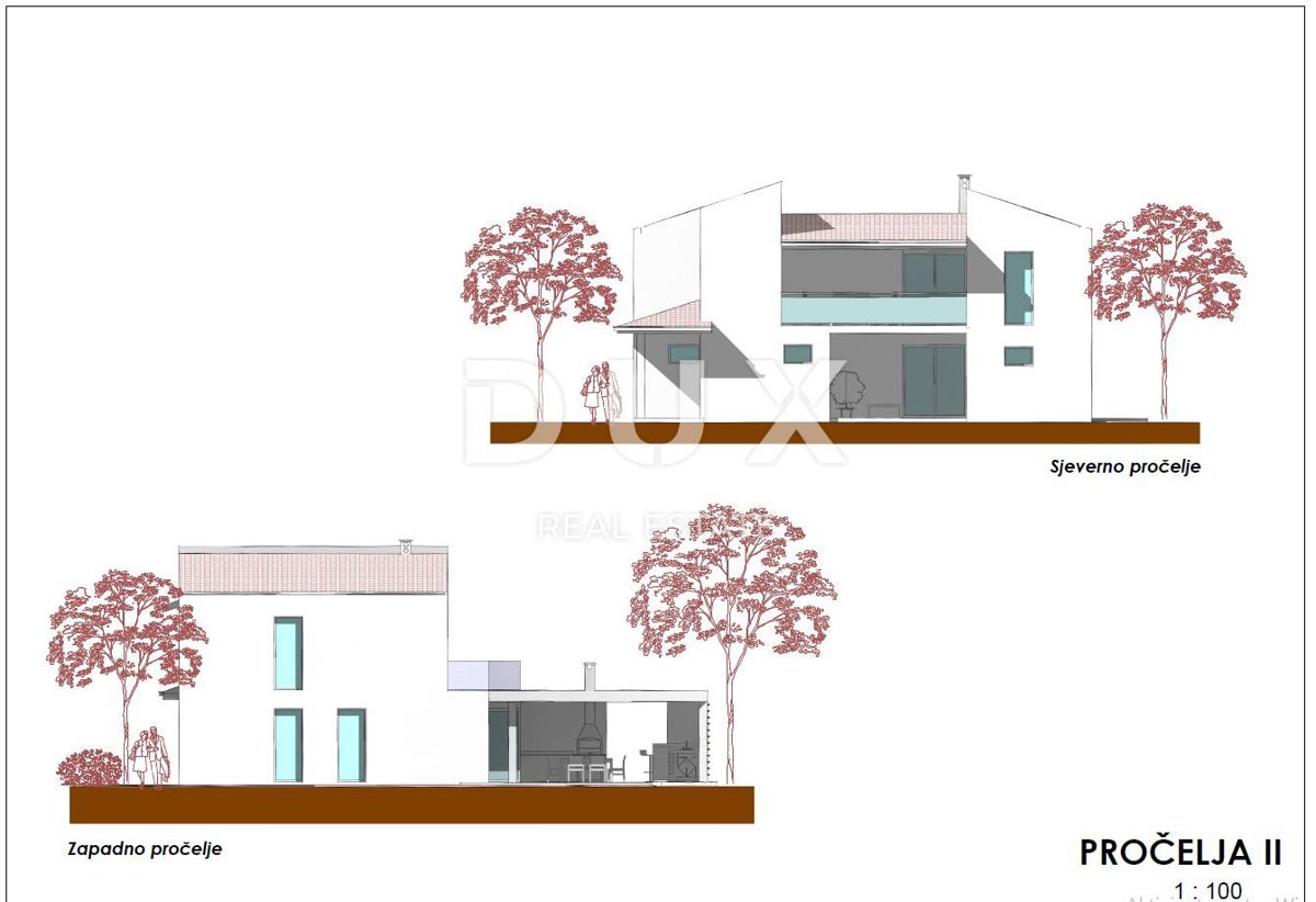 ISTRIA, KAŠTELIR - Terreno edificabile con progettazione concettuale e vista mare