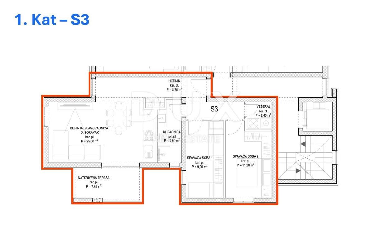 ZADAR, DIKLOVAC - Moderno appartamento con garage in costruzione CS3