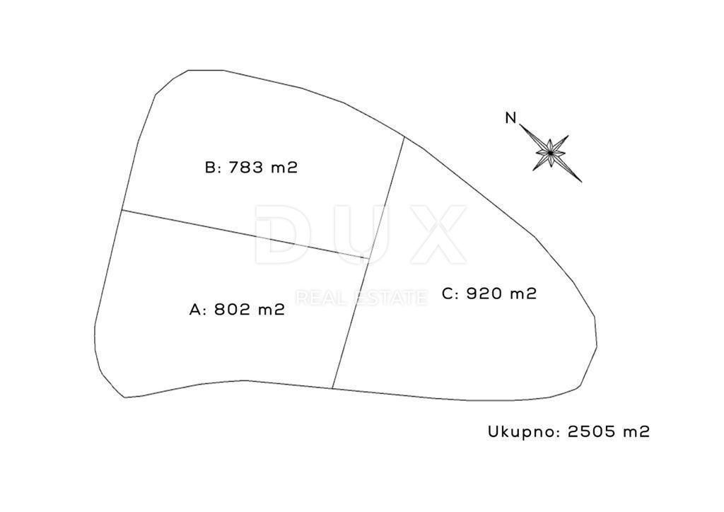 ISOLA DI KRK, S. ANTON - 802 m2 di terreno edificabile in una posizione tranquilla