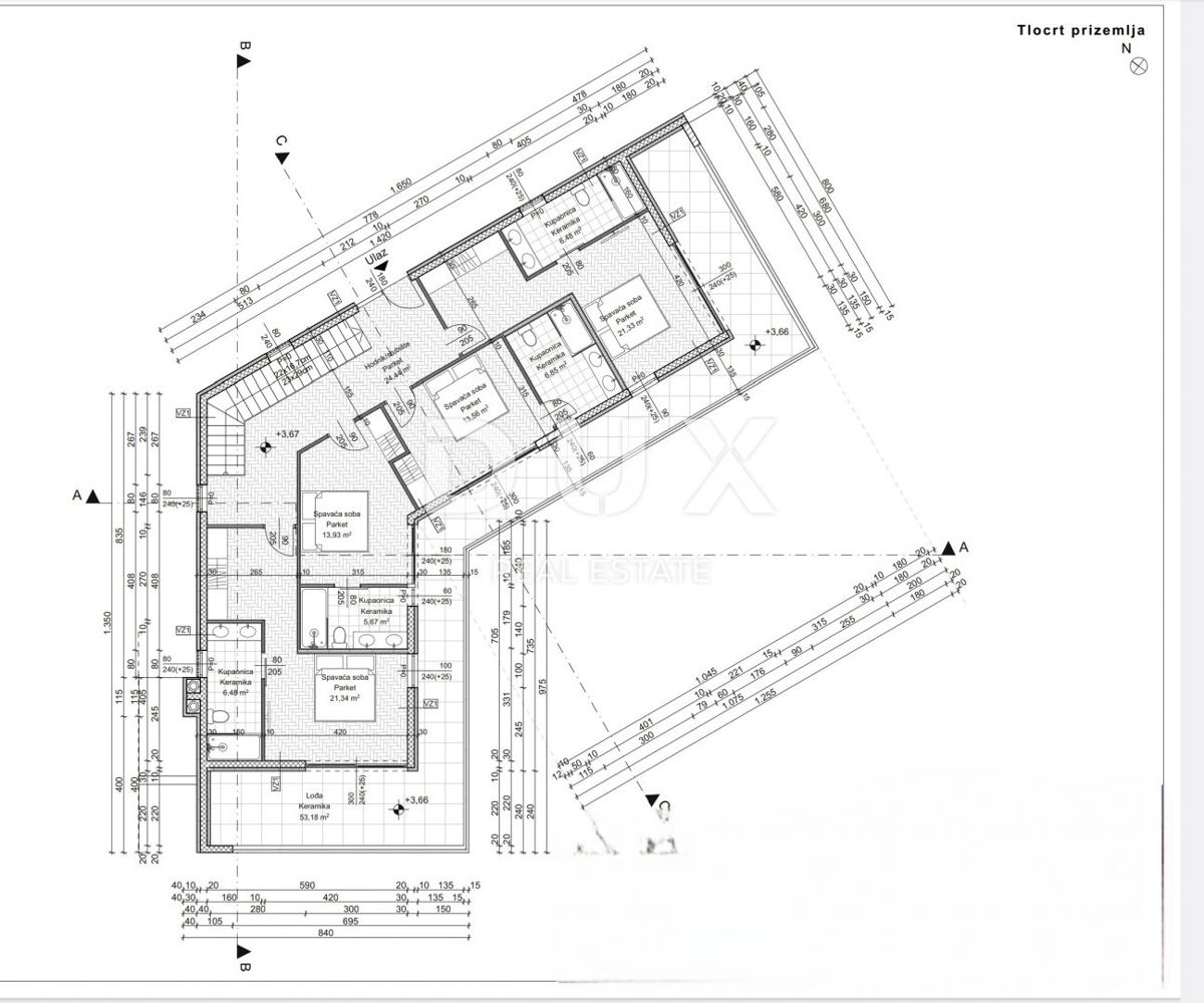 ABBAZIA, DRAGA DI MOSCHINO - terreno edificabile 1920m2 CON 2 PERMESSI DI COSTRUZIONE!! per 2 ville con piscina e vista mare