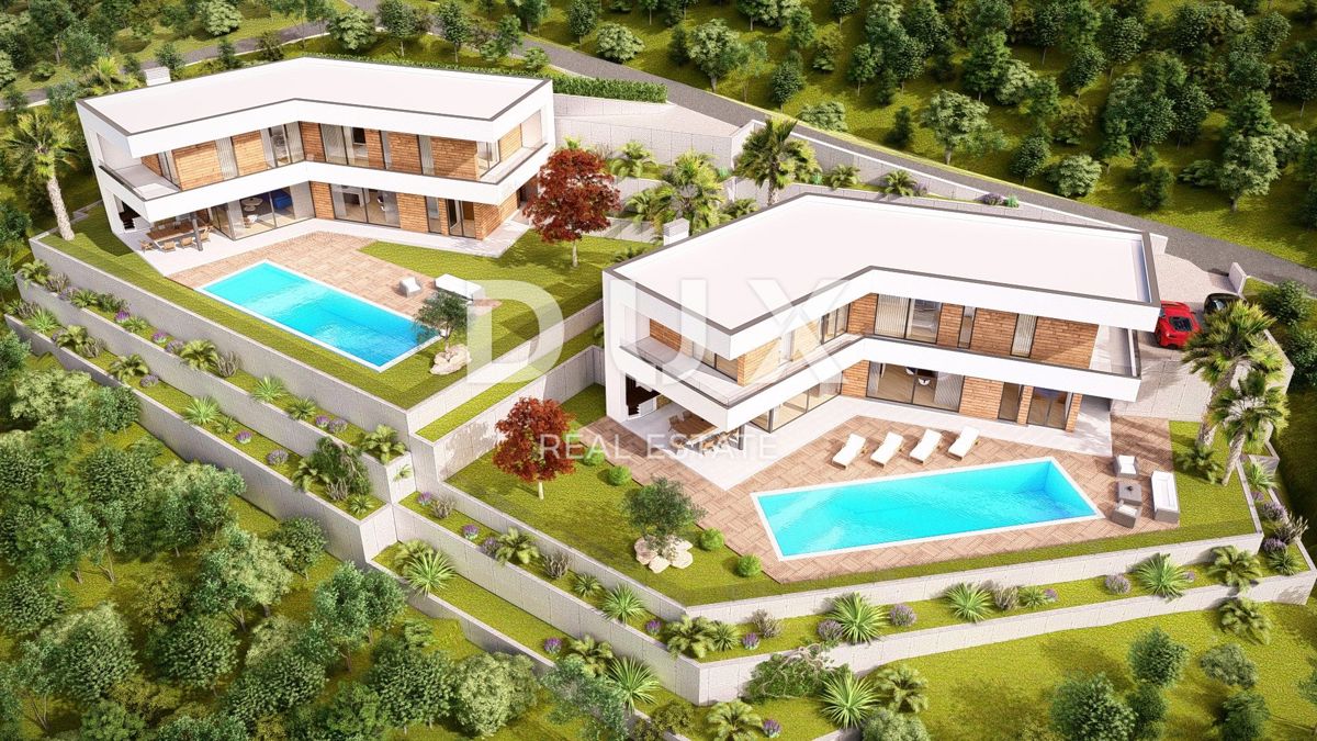 ABBAZIA, DRAGA DI MOSCHINO - terreno edificabile 1920m2 CON 2 PERMESSI DI COSTRUZIONE!! per 2 ville con piscina e vista mare