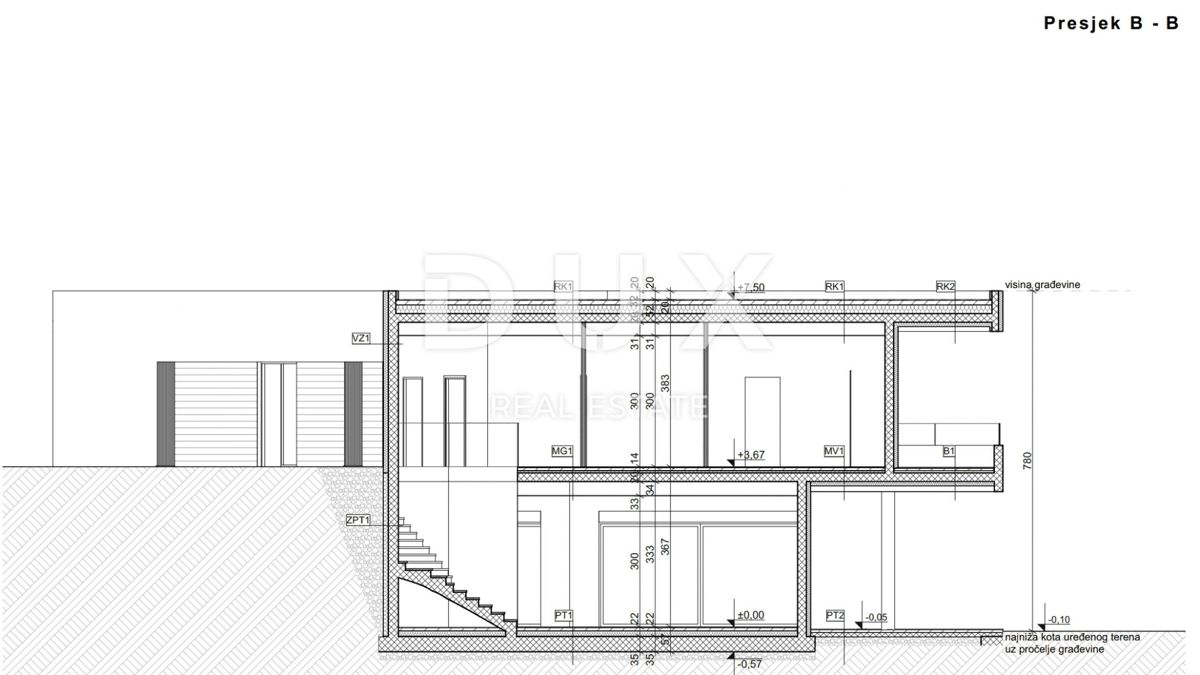 ABBAZIA, DRAGA DI MOSCHINO - terreno edificabile 1920m2 CON 2 PERMESSI DI COSTRUZIONE!! per 2 ville con piscina e vista mare