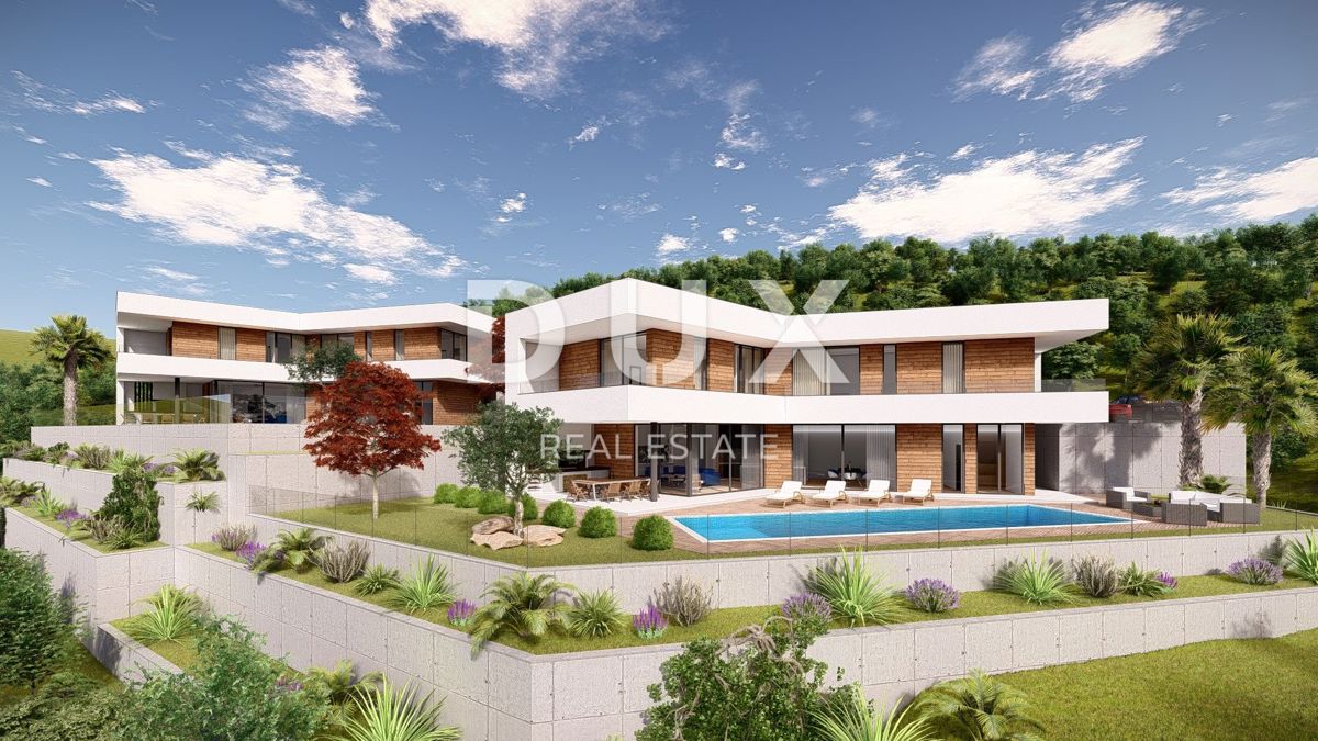 ABBAZIA, DRAGA DI MOSCHINO - terreno edificabile 1920m2 CON 2 PERMESSI DI COSTRUZIONE!! per 2 ville con piscina e vista mare