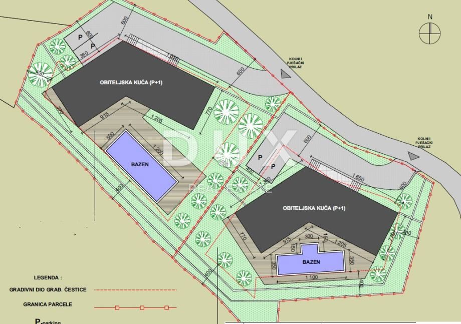 ABBAZIA, DRAGA DI MOSCHINO - terreno edificabile 1920m2 CON 2 PERMESSI DI COSTRUZIONE!! per 2 ville con piscina e vista mare