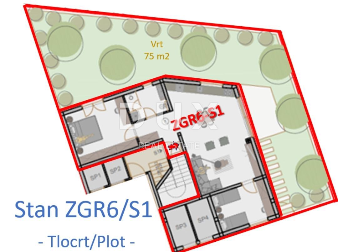 ISTRIA, POLA - Appartamento di 80,44 m2 al piano terra con giardino!