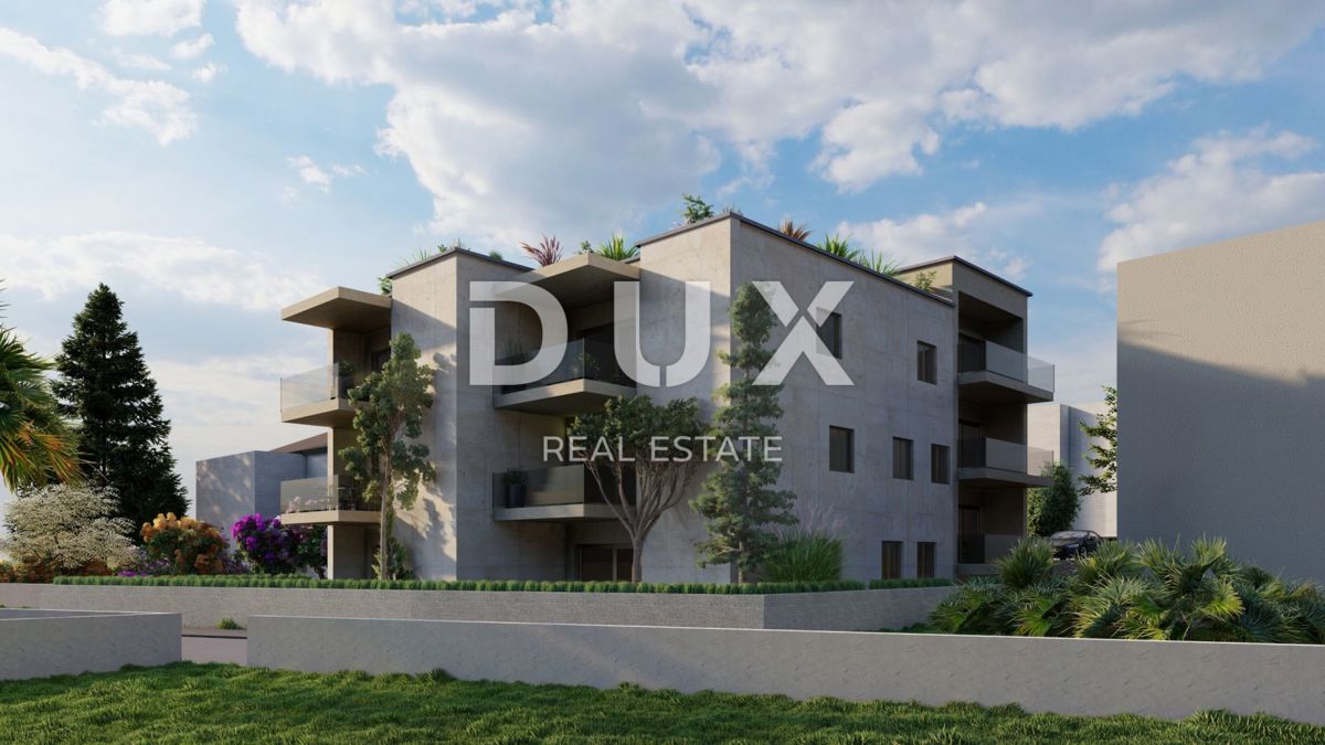 PAG, MANDRE - appartamento in un nuovo edificio, prima fila al mare, con parcheggio privato e terrazza
