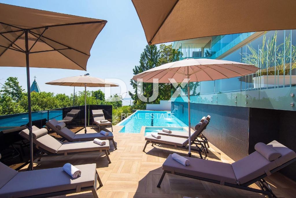 OPATIJA, CENTRO - lussuoso appartamento in un nuovo edificio con piscina, vista, vicino al mare e Opatija