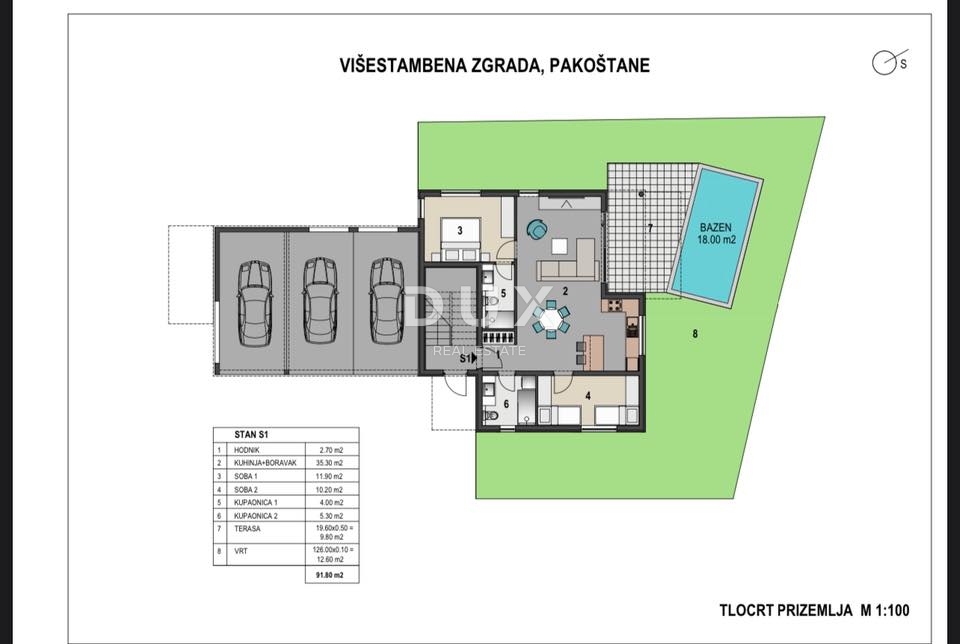 ZADAR, PAKOŠTANE - Appartamento di nuova costruzione con giardino e piscina!