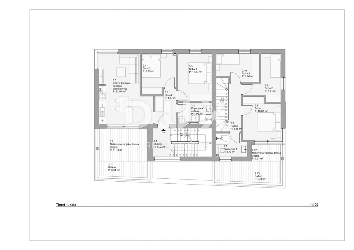 ISOLA DI PAG, POVLJANA – Appartamento con due camere da letto e ampia terrazza in un edificio modernamente attrezzato