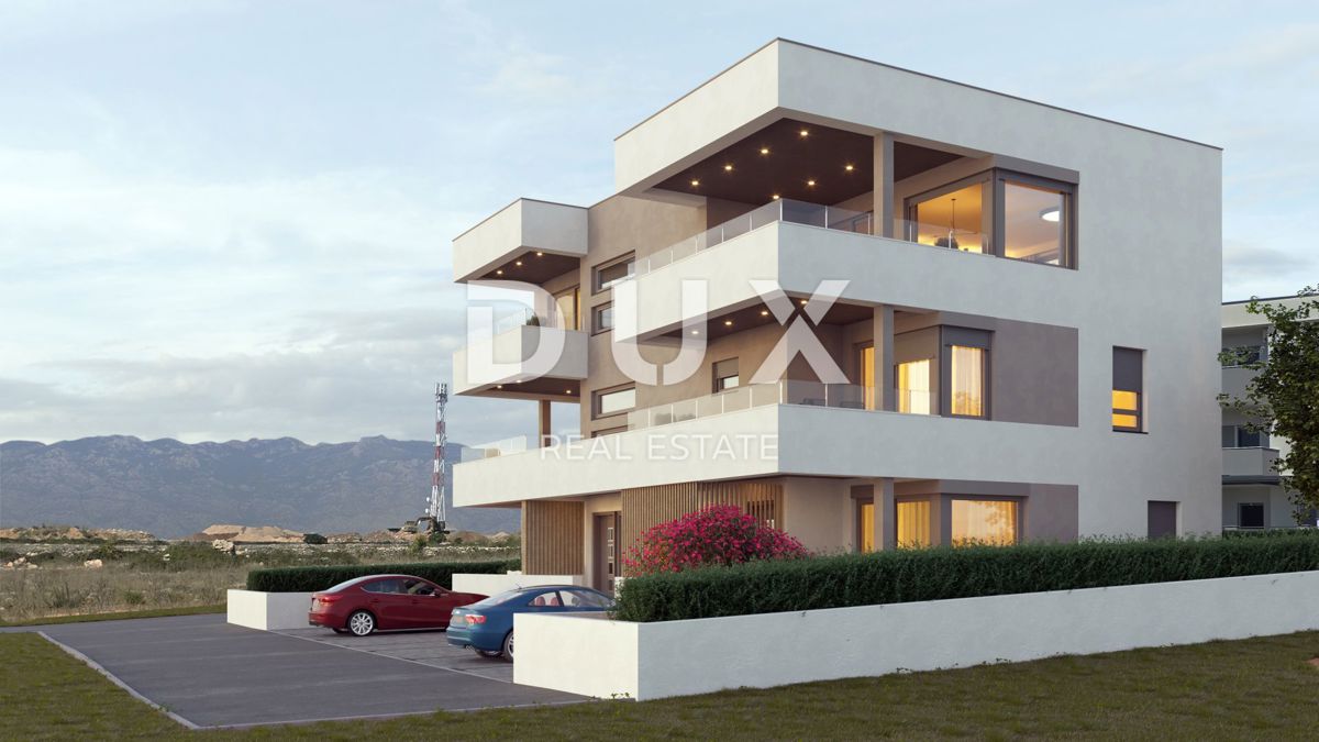 ISOLA DI PAG, POVLJANA – Appartamento con due camere da letto e ampia terrazza in un edificio modernamente attrezzato