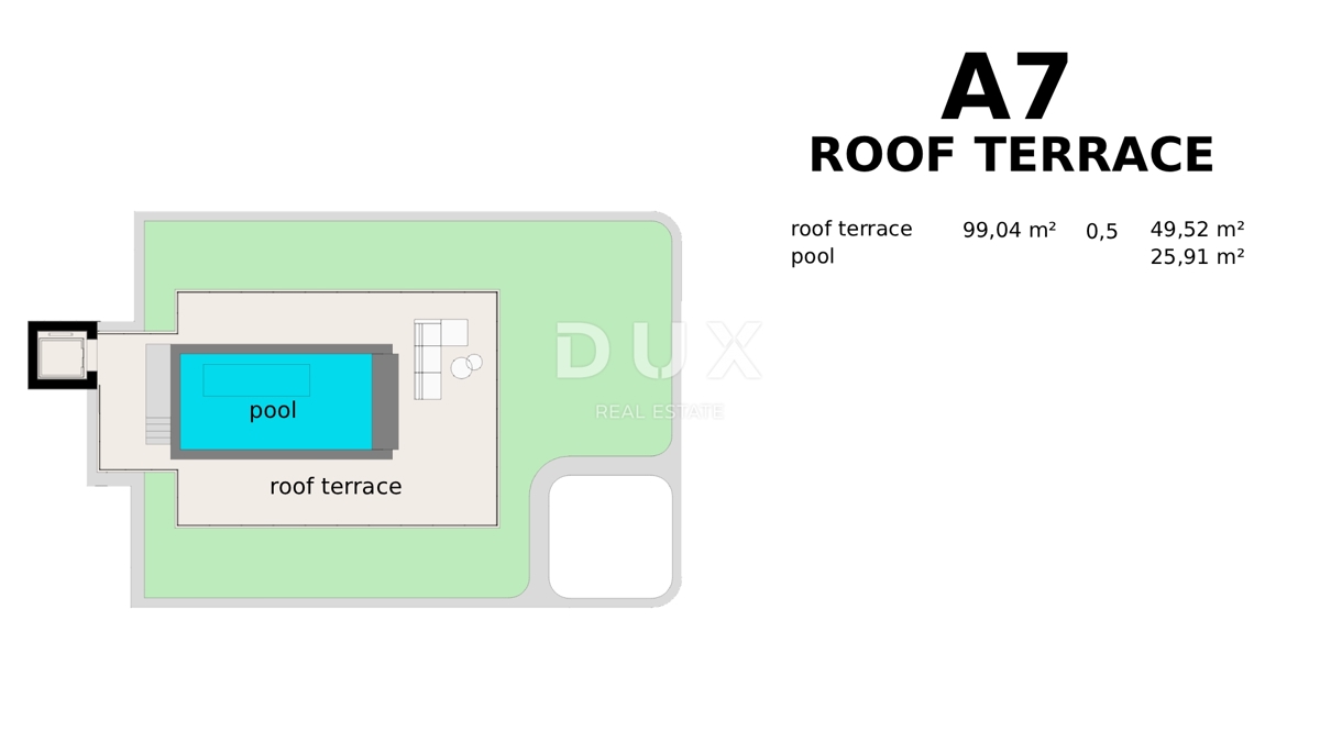 OPATIJA, IČIĆI - Attico con terrazza sul tetto e piscina privata