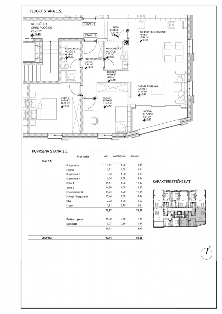 ISOLA DI CHERSO, CITTÀ DI CHERSO - splendido edificio nuovo in posizione privilegiata, proprio nel centro, a 50 metri dal mare