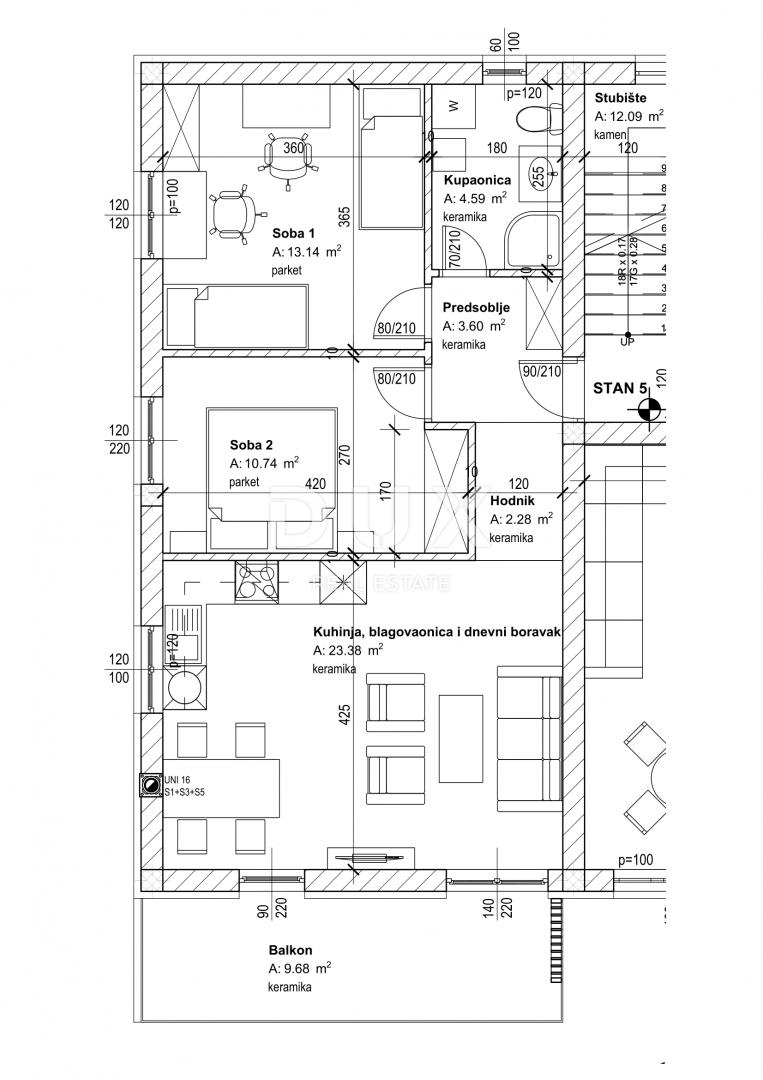 RIJEKA, VIŠKOVO - appartamento 5. (67 m2) IN NUOVA COSTRUZIONE 2 CAMERE DA LETTO + SOGGIORNO, EDIFICIO URBANO VIŠKOVO! OPPORTUNITÀ!