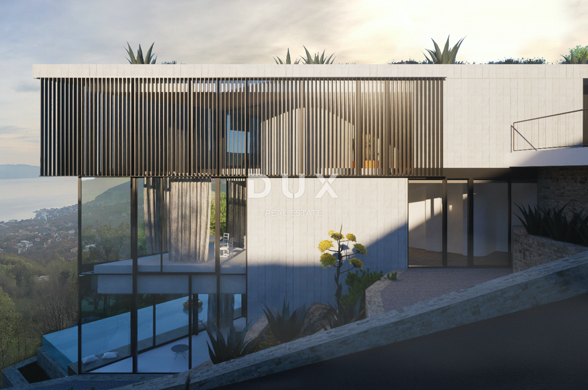 OPATIJA, POLJANE - Terreno edificabile in vendita con permesso di costruire e vista panoramica