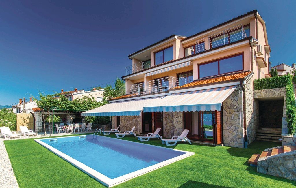 SRDOČI - MARTINKOVAC - casa con piscina e vista panoramica sul mare