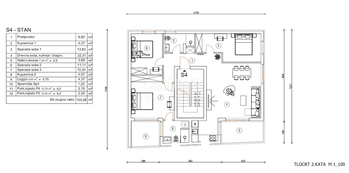 Appartamento Šijana, Pula, 50m2