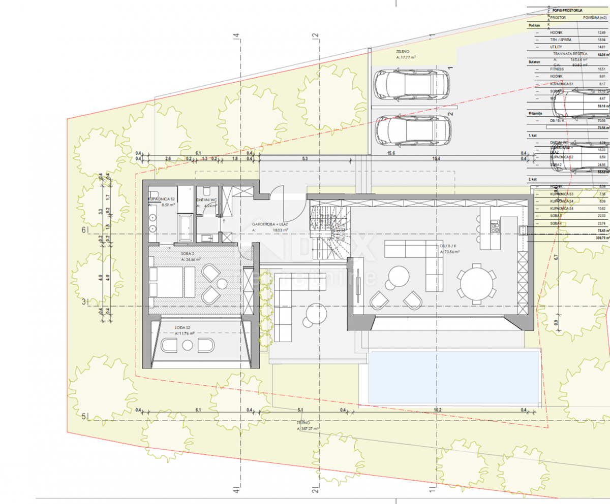 OPATIJA, CENTRO - terreno 921m2, nel centro di Opatija con permesso di costruzione per una villa con piscina, vista panoramica sul mare