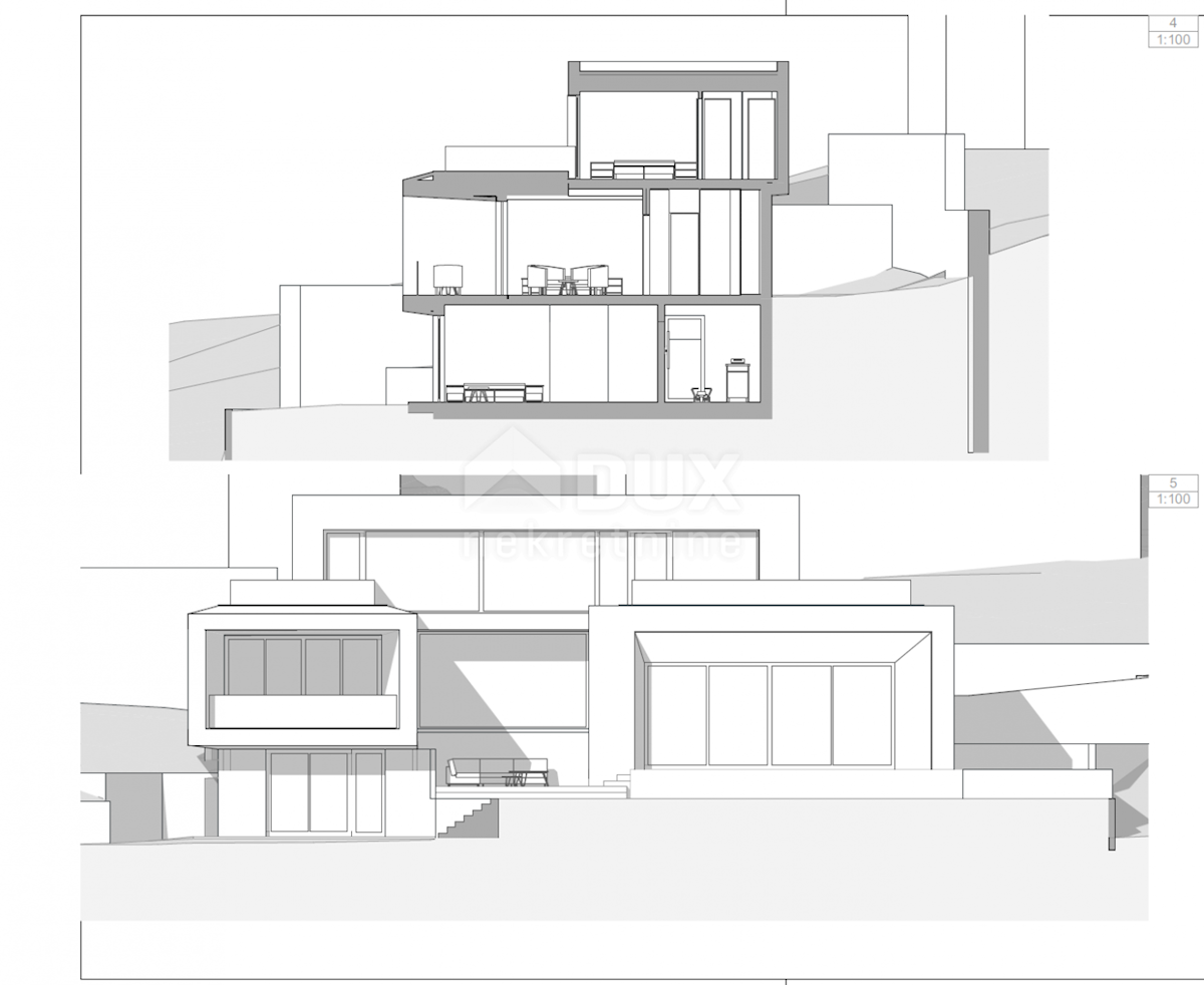 OPATIJA, CENTRO - terreno 921m2, nel centro di Opatija con permesso di costruzione per una villa con piscina, vista panoramica sul mare