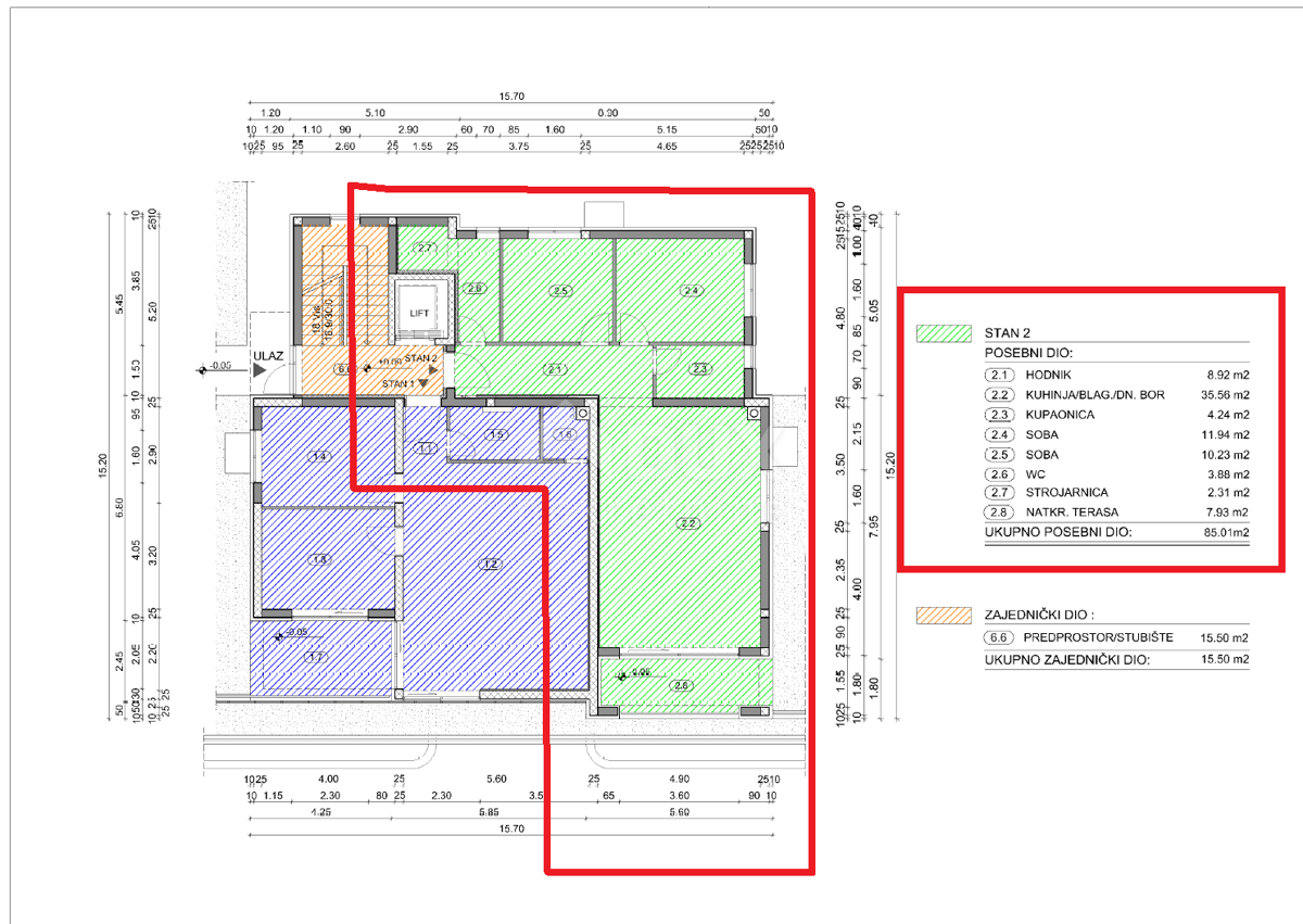 COSTABELLA, BIVIO, KANTRIDA - appartamento di lusso 85m2 con vista panoramica sul mare + dintorni 60m2