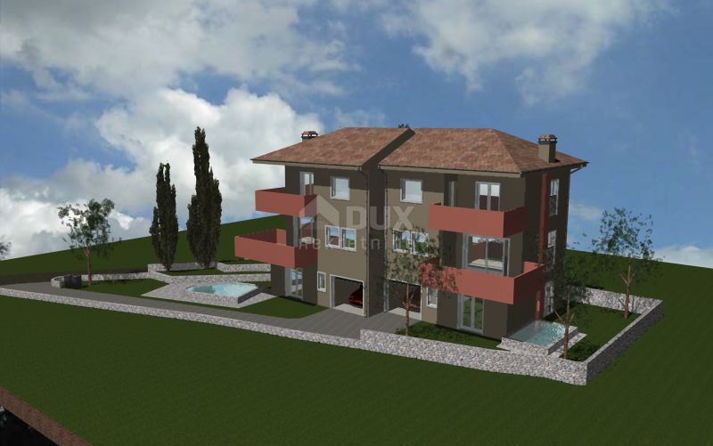 OPATIJA, IČIĆI, POLJANE - terreno edificabile 620m2 CON PERMESSO DI EDILIZIA e vista mare