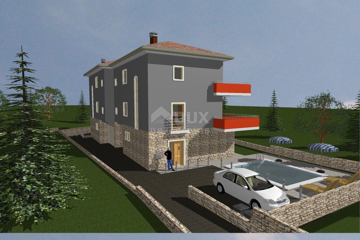 OPATIJA, IČIĆI, POLJANE - terreno edificabile 620m2 CON PERMESSO DI EDILIZIA e vista mare