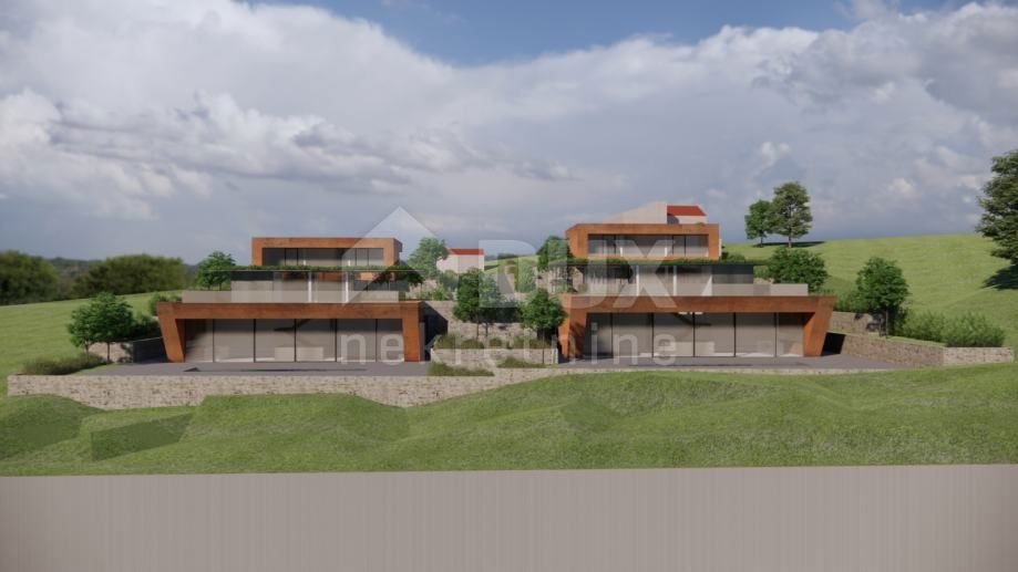 ISTRIA, MOTOVUN, DINTORNI - Progetto per la realizzazione di 4 ville con piscina