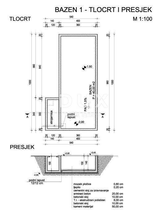 ISOLA DI KRK, BRZAC - Casa bifamiliare dal design moderno con piscina 40m2