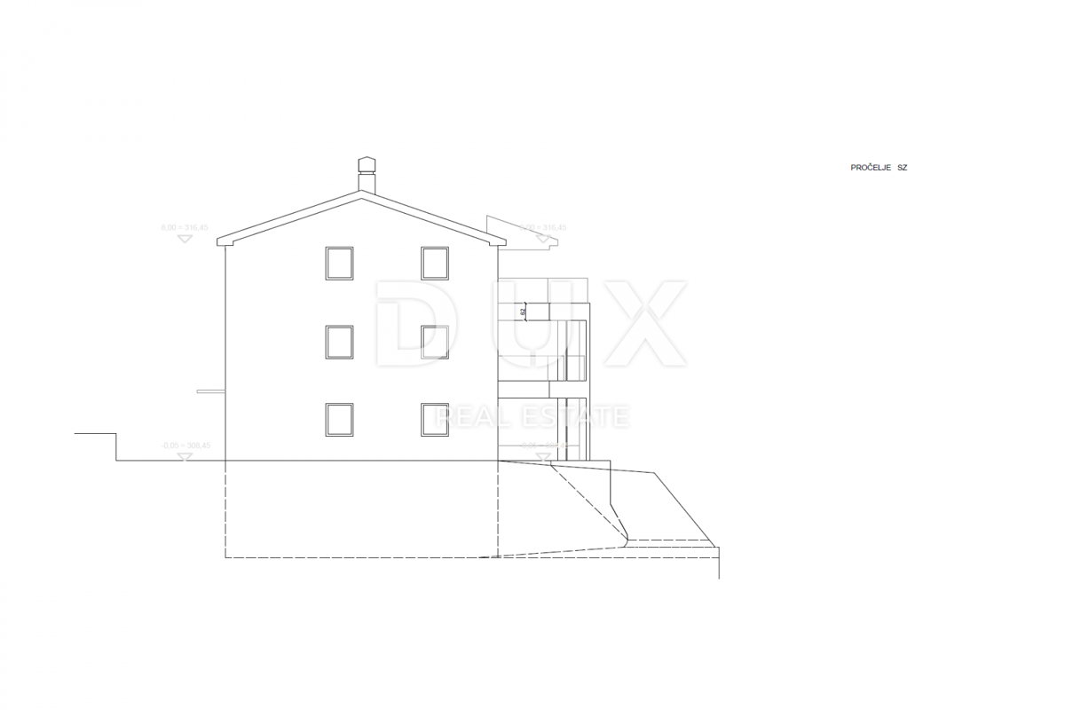 KASTAV, CENTRO - terreno edificabile 805m2 CON PERMESSO DI COSTRUZIONE!!! con vista mare per edilizia residenziale - appartamenti/appartamenti/villa familiare o villa in affitto - vacanza con piscina