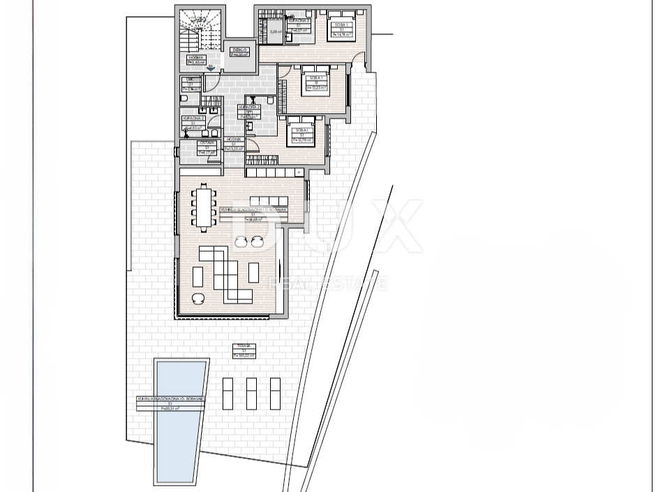 OPATIJA, CENTRO - terreno con progetto per 3 appartamenti di lusso con piscina, vista panoramica sul mare