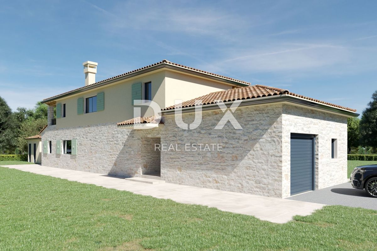 ISTRIA, KAŠTELIR - Affascinante villa in pietra con vista panoramica sul mare