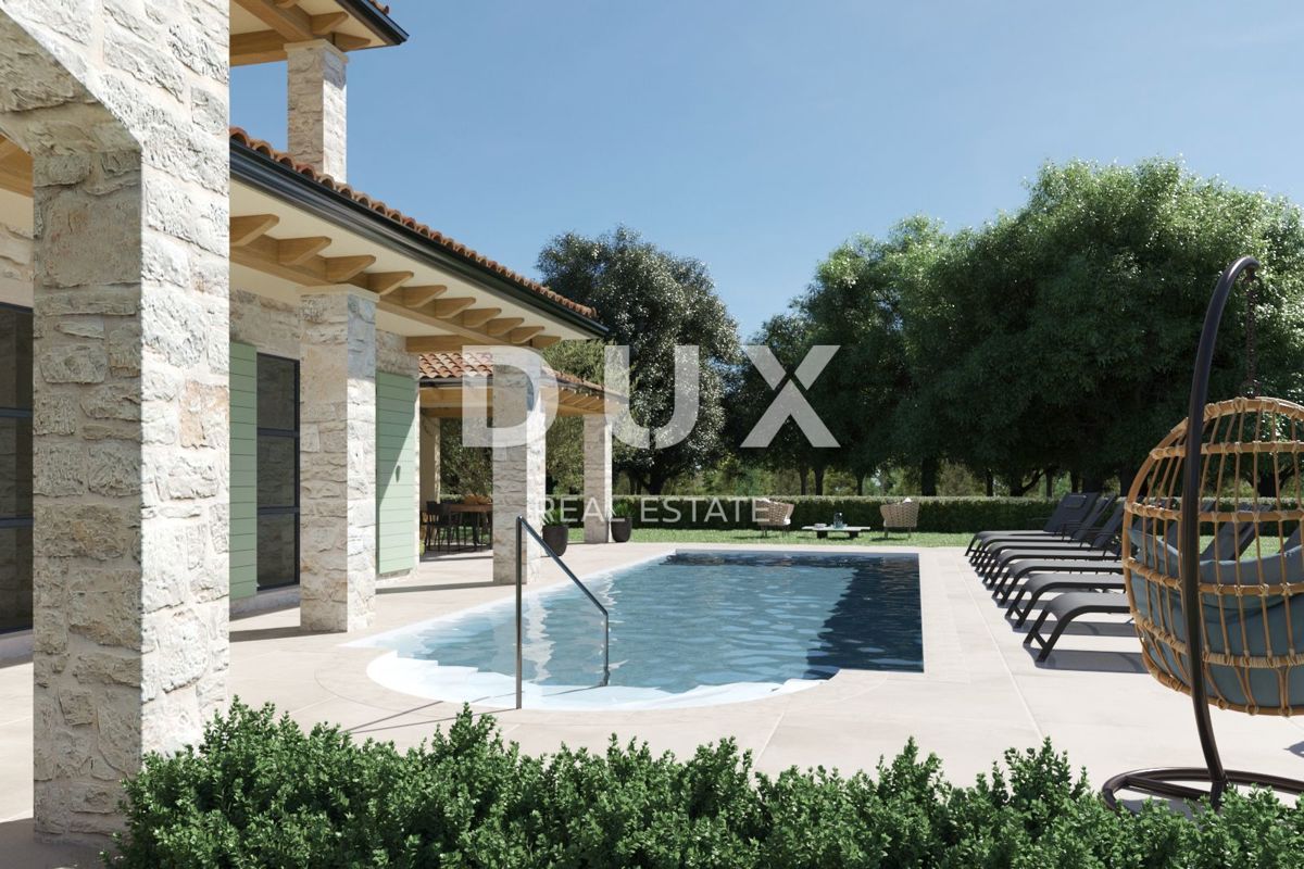 ISTRIA, KAŠTELIR - Affascinante villa in pietra con vista panoramica sul mare