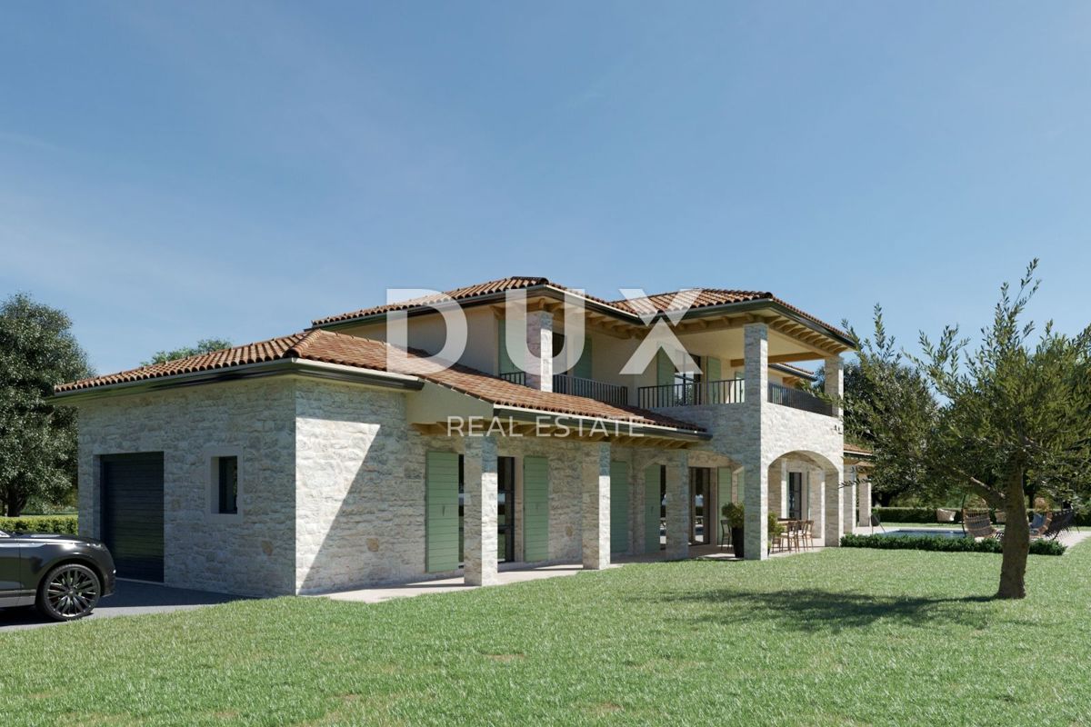 ISTRIA, KAŠTELIR - Affascinante villa in pietra con vista panoramica sul mare