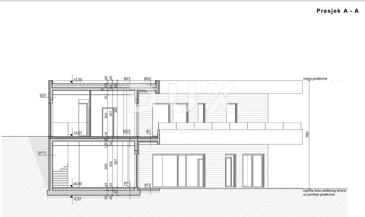 ABBAZIA, DRAGA DI MOSCHINO - terreno edificabile 970m2 CON PERMESSO DI COSTRUZIONE!! per una villa con piscina e vista mare