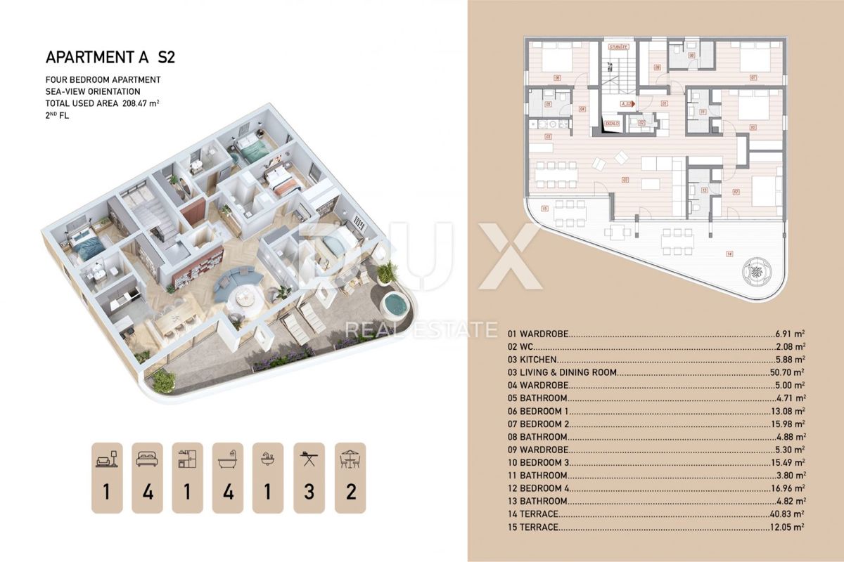 ABBAZIA, CENTRO - Nuova costruzione di design superiore con vista mare!