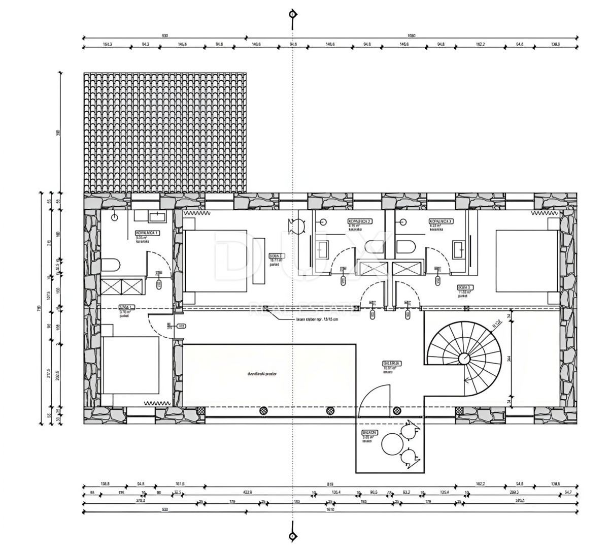 ISTRIA, CEROVLJE - Antico edificio in pietra con ristrutturazione iniziata