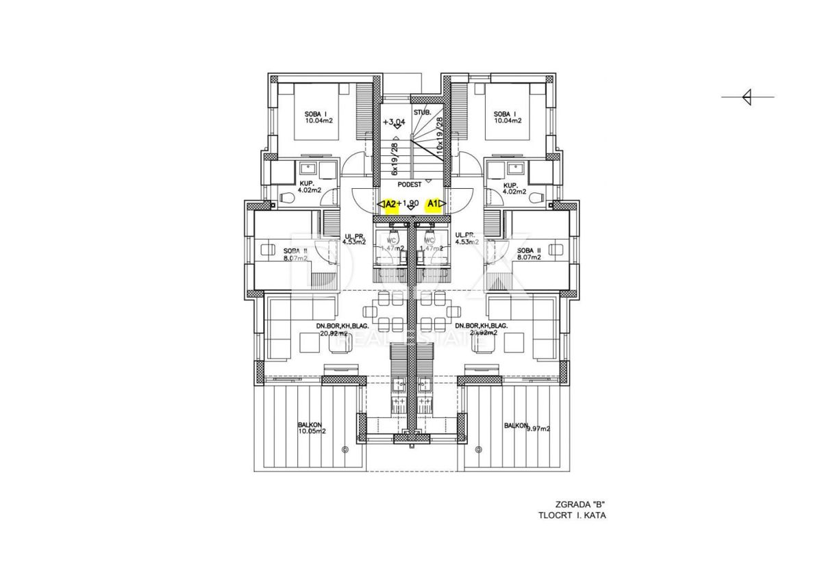 NOVALJA, JAKIŠNICA - Appartamento 58m2 al primo piano con una bellissima vista sul mare