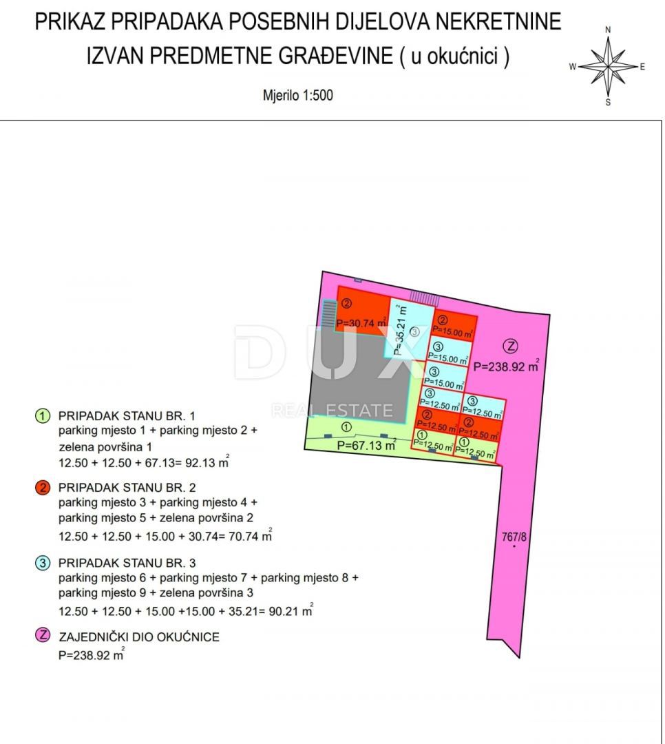 MATULJI, JUŠIĆI, JURDANI - appartamento al 1° piano 83,16 m2 in un nuovo edificio DB+2S con giardino 