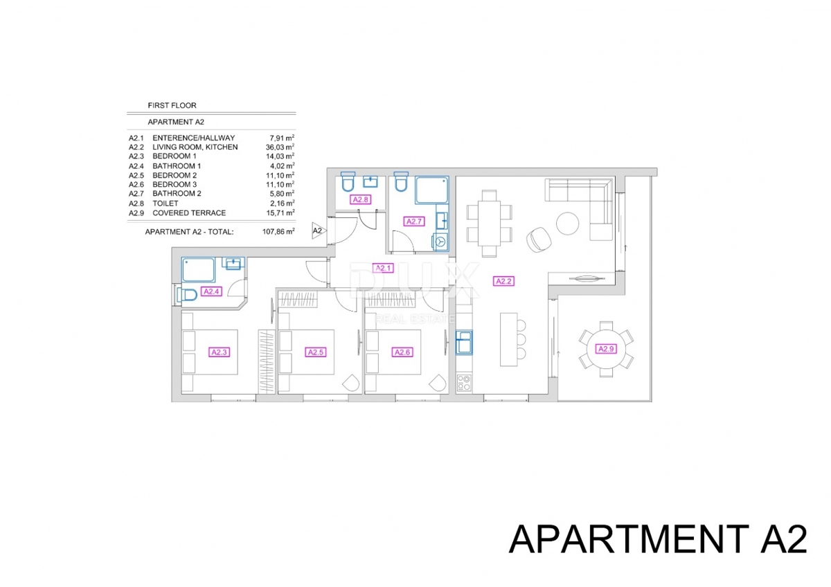 ISOLA DI KRK, VRBNIK - Appartamento al 1° piano con terrazza